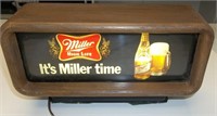 Miller Lighted Sign 10" x 6"