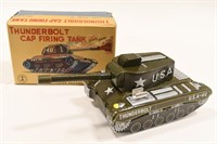 Thunderbolt Cap Firing Tank Tin Toy Japan