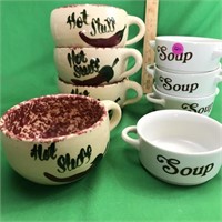 8 Soup Bowls, 2 Sets of 4 Matching