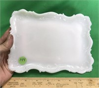 GORGEOUS, Antique Milk Glass Platter/FUDGE HOLDER!