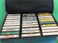 Lot of Vintage Cassettes in Traveling Car Case
