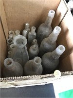 Large Box FULL of Antique Glass Bottles