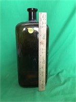 MASSIVE 12" Tall Brown Glass Bottle