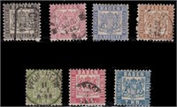 Baden Stamps #19-23, 26-28 Used & Mint CV $125