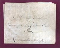 Marraige Certificate 1797 Philadelphia Quakers