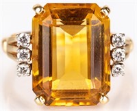 Jewelry 14kt Yellow Gold Citrine Cocktail Ring