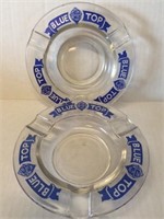 Pair of Blue Top Ash Trays