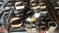 Assorted bolt bins and pipe couplings