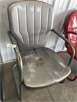 Gray metal yeard chair