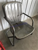 Gray metal yard chair