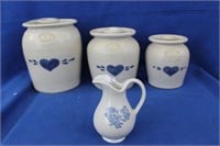 Stoneware Canister Set including Pitcher