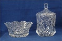 Lidded Jar and Cristal Bowl- JG Durand