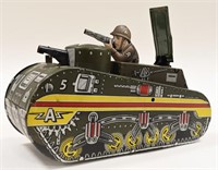 Marx Tin Litho Windup Army Tank