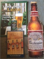 Lot of 3 Cardboard Beer Advertsing - Bottle is 40"