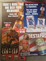 4 Cardboard Beer Advertising (largest is 26 x 19)