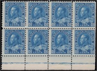 Canada Stamps #111 Mint NH Block of 8 CV $3600