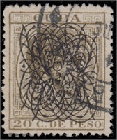 Cuba Stamps #111a Used VF double surcharge