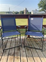 Two Blue Lawn Chairs