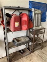 Shelfs Gas Cans And Electric Heater