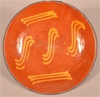 Pennsylvania 19th Century Redware Charger.