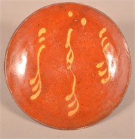 Pennsylvania 19th Century Redware Plate.