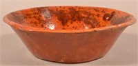 PA 19th Century Mottle Glazed Redware Milk Bowl.