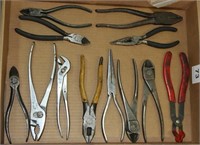 asstd lot of 12 pliers, Craftsman, Utica, K-D