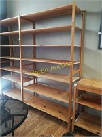 Wooden adjustable shelf display unit