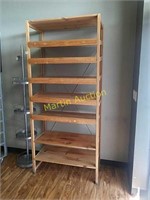 Wood adjustable shelf display unit