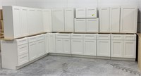 Shaker white  wood premium kitchen cabinets,