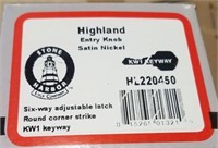 Stone Harbor Highland Entry Knob Satin Nickel