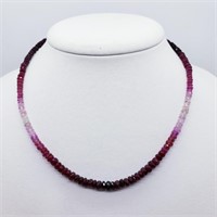 $2137 14K  Rainbow Ruby(33ct) Necklace