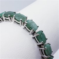 $1939 Silver Emerald(20ct) Bracelet