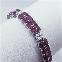 $1555 Silver Ruby(13.4ct) Bracelet