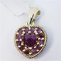 $825  Reversible Heart Shaped Ruby And Sapphire  P