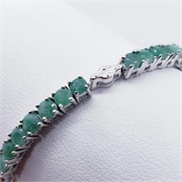 $950 Silver 41 Emerald(4.1ct) Bracelet