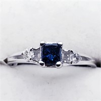$2200 14K  Blue Diamond (0.26ct) Side Diamonds(0.0