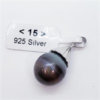 $1850 Silver Tahitian Pearl (14Mm X 14Mm) Drop Sty