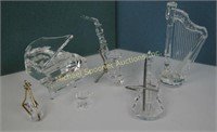 5 SWAROVSKI CRYSTAL INSTRUMENTS - SOME WITH BOXES