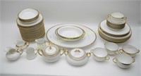 MIXED SETS OF GOLD RIMMED WHITE LIMOGES SERVICES