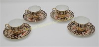 ROYAL CROWN DERBY TRAD. IMARI FOUR CUPS & SAUCERS