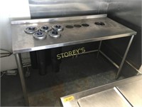 All S/S Welded Table w/ 5 Cup Dispensers - 62 x 28