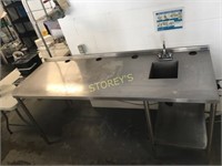 All S/S Welded Table w/ Hand Sink - 82 x 30