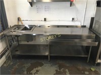 92" All S/S Welded Table w/ Ice Cream Rinse, 2
