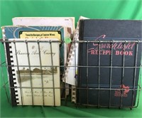 COOL Vintage Wire Basket w/Handle Recipe Books