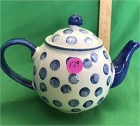Polka Dot Hand Crafted in England Tea Pot Kettle
