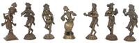 Seven Tibetan Bronze Musician Sculptures