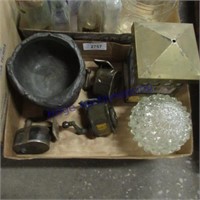 Old pencil sharpeners, pottery, lamp pieces