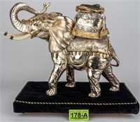 Vintage Silver & Gold Ceremonial Elephant Statue