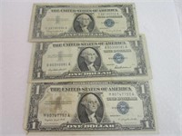 Three 1957 Silver Certificates